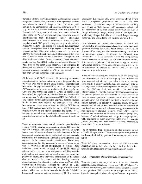 Emissions Scenarios - IPCC