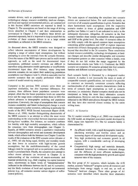 Emissions Scenarios - IPCC