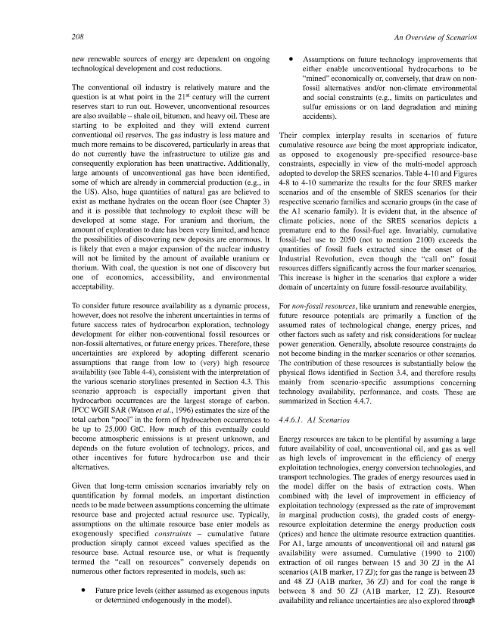 Emissions Scenarios - IPCC