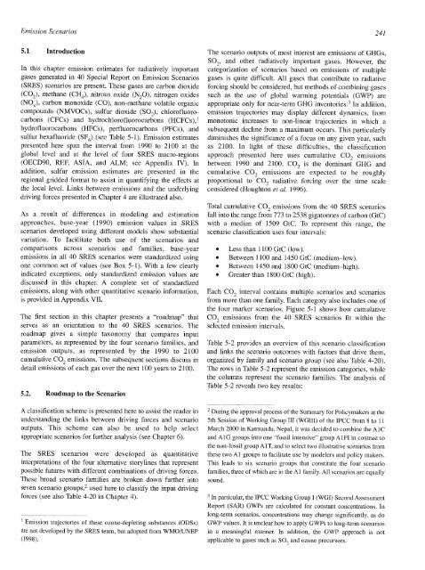 Emissions Scenarios - IPCC