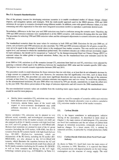 Emissions Scenarios - IPCC