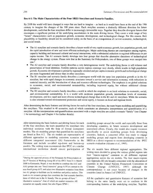 Emissions Scenarios - IPCC