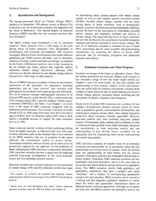 Emissions Scenarios - IPCC