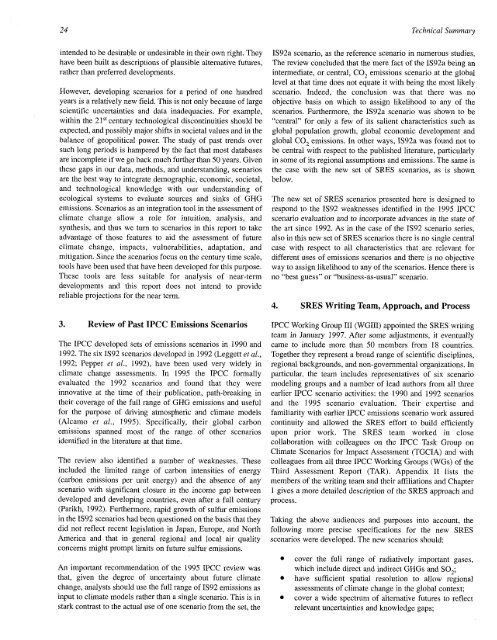 Emissions Scenarios - IPCC