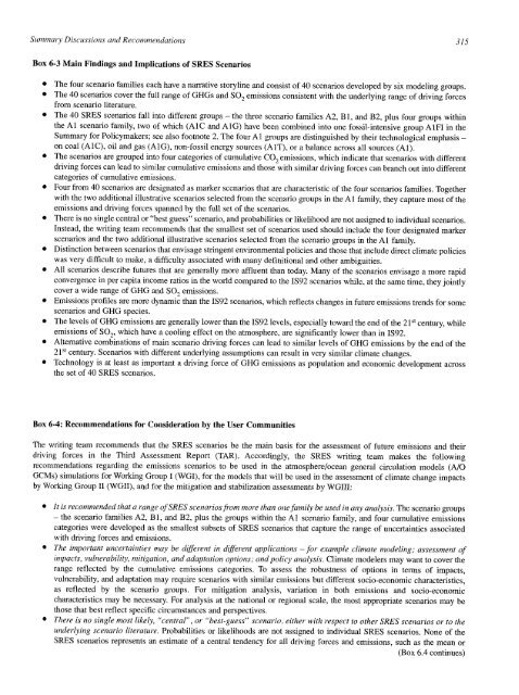 Emissions Scenarios - IPCC