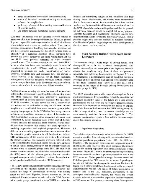 Emissions Scenarios - IPCC