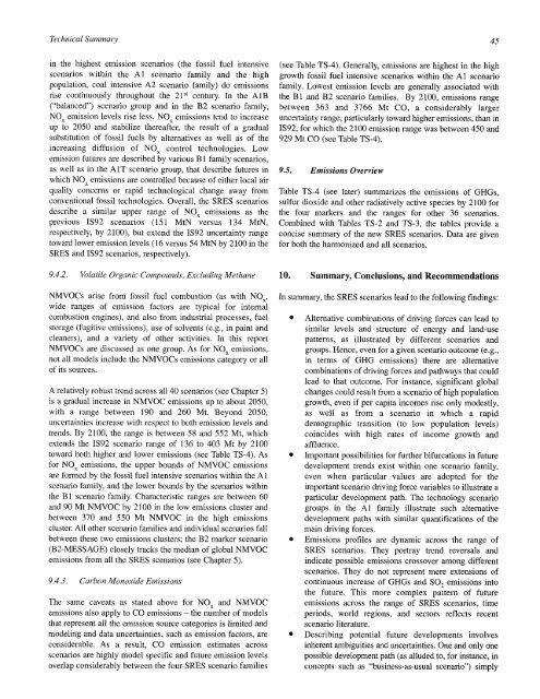 Emissions Scenarios - IPCC