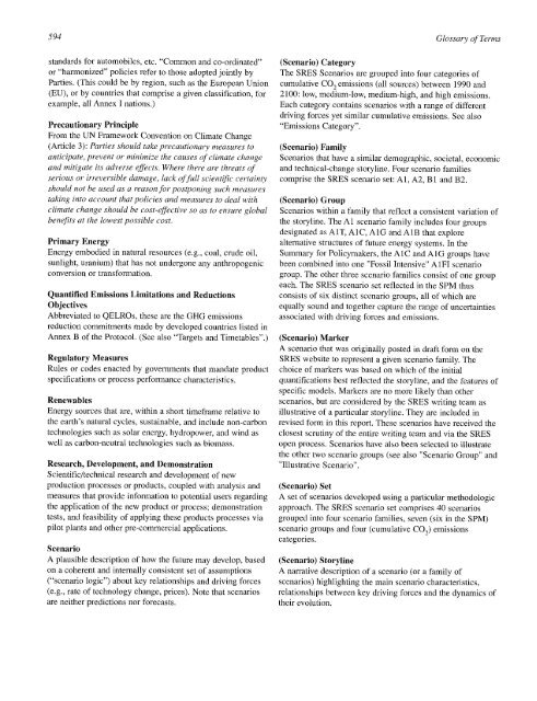 Emissions Scenarios - IPCC