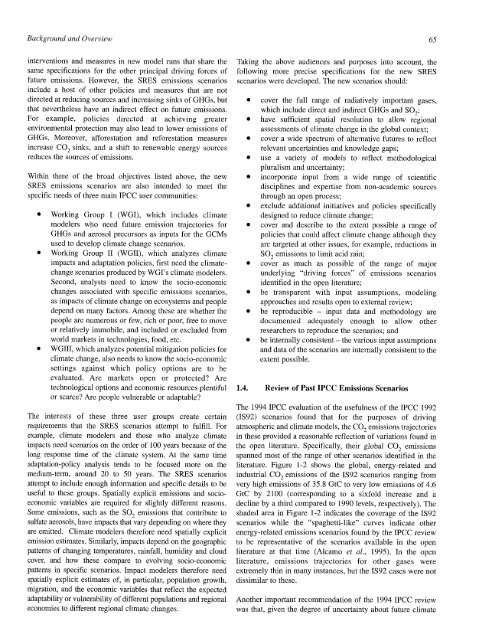 Emissions Scenarios - IPCC