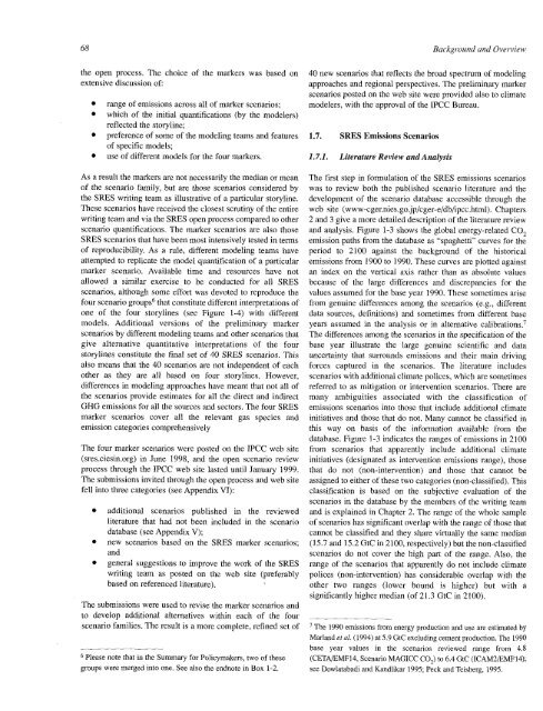 Emissions Scenarios - IPCC