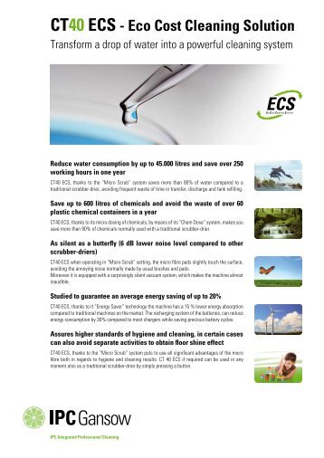 CT40 ECS - Eco Cost Cleaning Solution - IPC Gansow