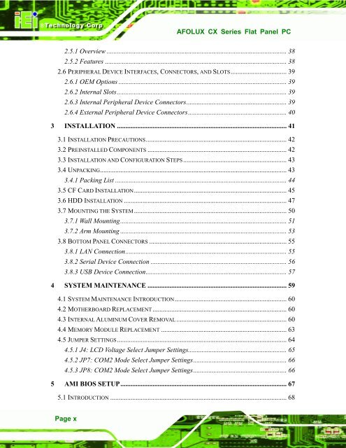 AFOLUX CX Series Flat Panel PC User Manual - iPCMAX.com