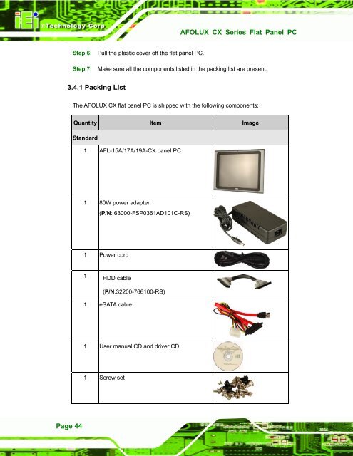 AFOLUX CX Series Flat Panel PC User Manual - iPCMAX.com