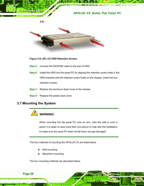 AFOLUX CX Series Flat Panel PC User Manual - iPCMAX.com