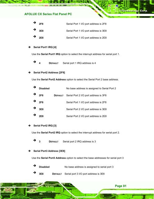 AFOLUX CX Series Flat Panel PC User Manual - iPCMAX.com