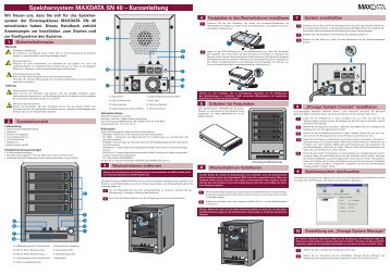 Speichersystem MAXDATA SN 40 – Kurzanleitung