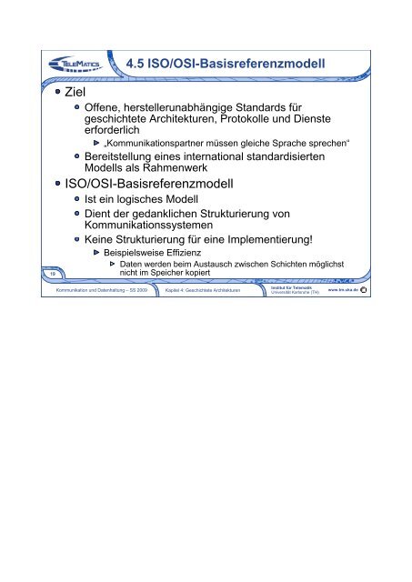 Kommunikation und Datenhaltung 4. Geschichtete Architekturen