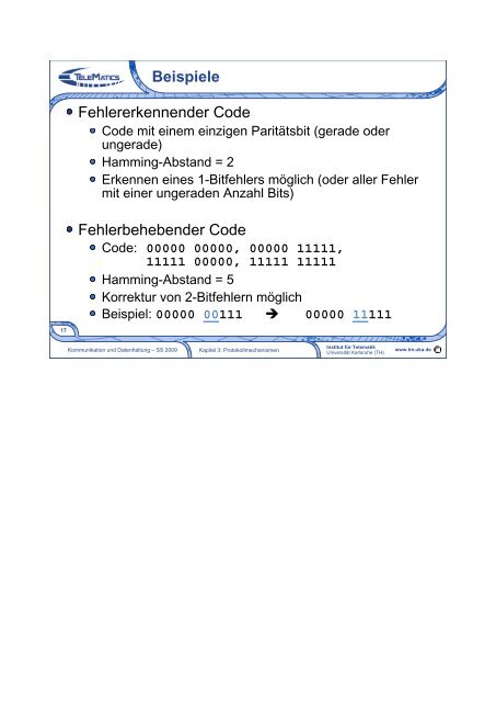 Kommunikation und Datenhaltung 3. Protokollmechanismen