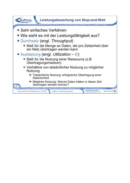 Kommunikation und Datenhaltung 3. Protokollmechanismen