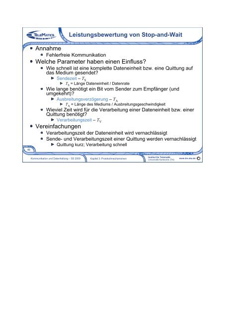 Kommunikation und Datenhaltung 3. Protokollmechanismen