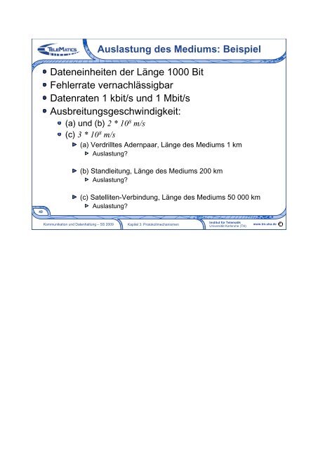 Kommunikation und Datenhaltung 3. Protokollmechanismen