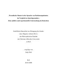 Prosodische Muster in der Sprache von Parkinsonpatienten im ...