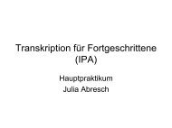 Transkription fÃ¼r Fortgeschrittene (IPA) - IPdS in Kiel