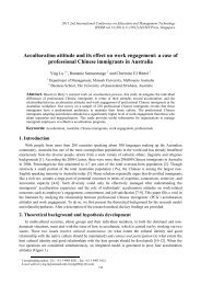Acculturation attitude and its effect on work engagement: a ... - ipedr