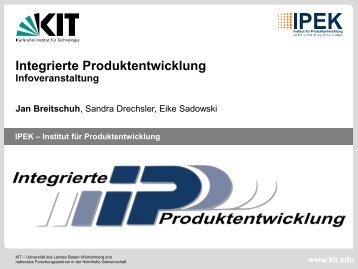 Infoveranstaltung - IPEK - KIT