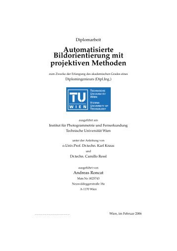 Automatisierte Bildorientierung mit projektiven Methoden