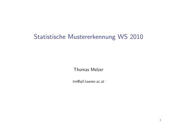 Statistische Mustererkennung WS 2010