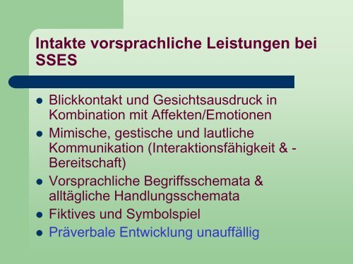 Spezifisch SprachentwicklungsgestÃ¶rte Vorschulkinder