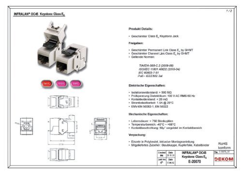 INFRALAN® OC45 Keystone Class EA