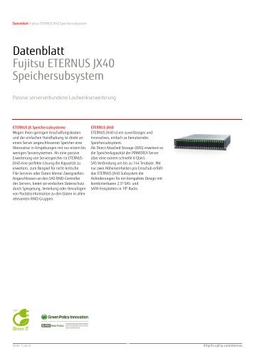 Datenblatt: ETERNUS JX40 - Fujitsu