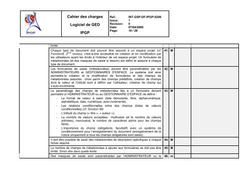 cahier des charges fonctionnel - Institut de Physique du Globe de ...