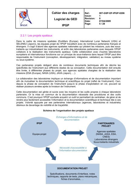 cahier des charges fonctionnel - Institut de Physique du Globe de ...