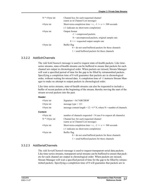 Nanometrics Data Formats Reference Guide