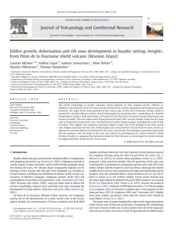 Edifice growth, deformation and rift zone development in basaltic ...