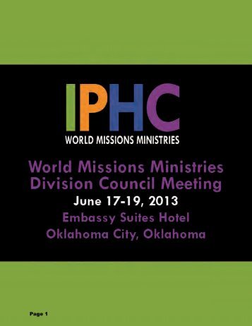 June 2013 Council Agenda - International Pentecostal Holiness ...