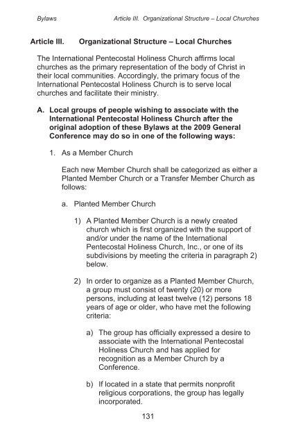 IPHC Church Manual - Extension Loan Fund