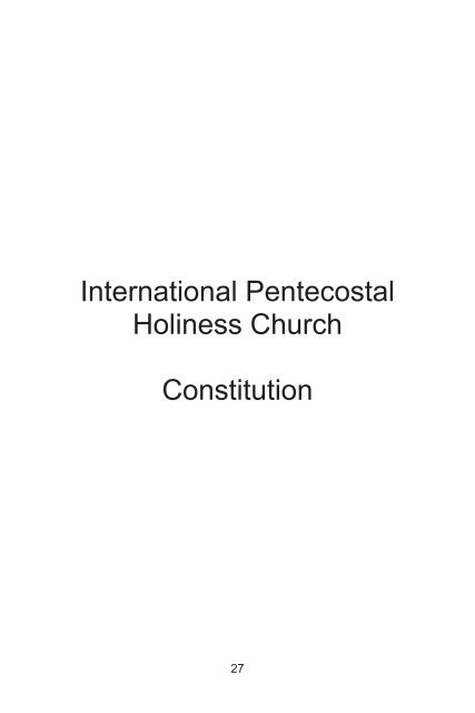 IPHC Church Manual - Extension Loan Fund