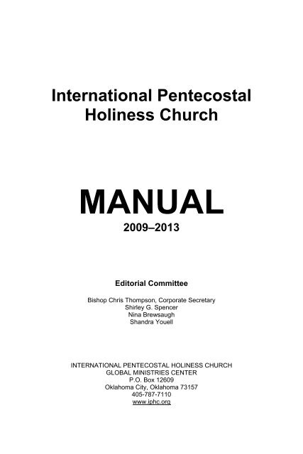 IPHC Church Manual - Extension Loan Fund