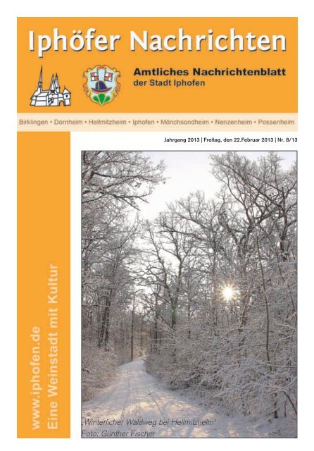 âWinterlicher Waldweg bei Hellmitzheimâ Foto: GÃ¼nther ... - Iphofen