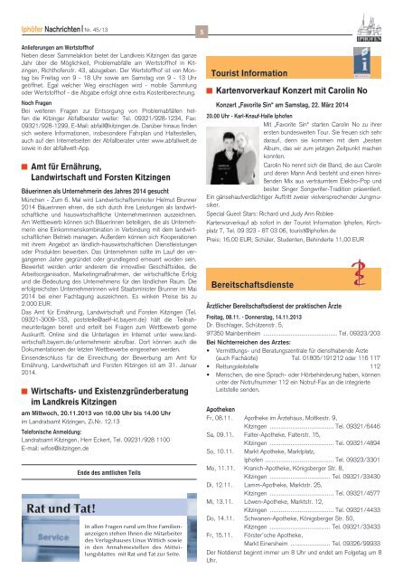 Jahrgang 2013 | Freitag, den 8. November 2013 | Nr. 45 - Iphofen