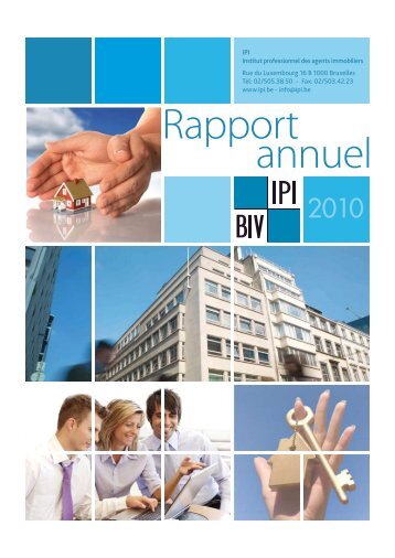 Rapport annuel - IPI Institut professionnel des agents immobiliers