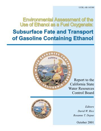 Subsurface Fate and Transport of Gasoline Containing ... - IPIECA