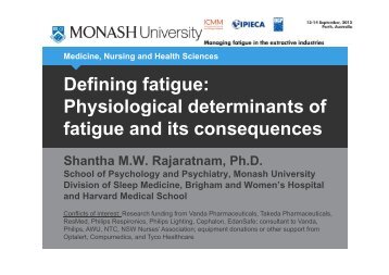 Defining fatigue: Physiological determinants of Physiological ... - ICMM