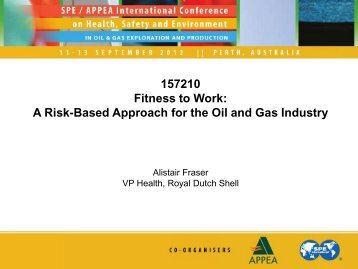 157210 Fitness to Work: A Risk-Based Approach for the Oil ... - IPIECA