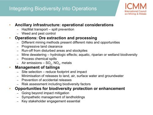 ICMM's Good Practice Guidance on Mining and Biodiversity - IPIECA