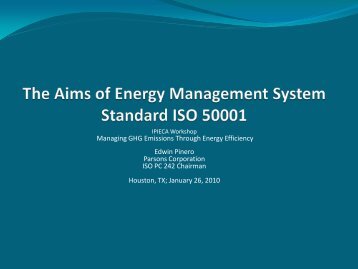 ISO and IEA Energy Management standards - IPIECA